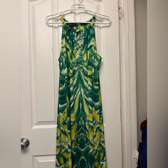 INC International Concepts Vibrant Green and Yellow Dress - Picture 6 of 6